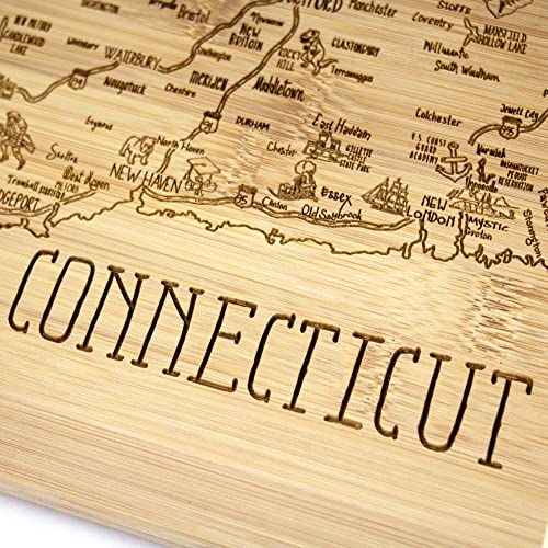 Image of Totally Bamboo A Slice of Life Connecticut State Serving and Cutting Board, 11 inch x 8.75 inch