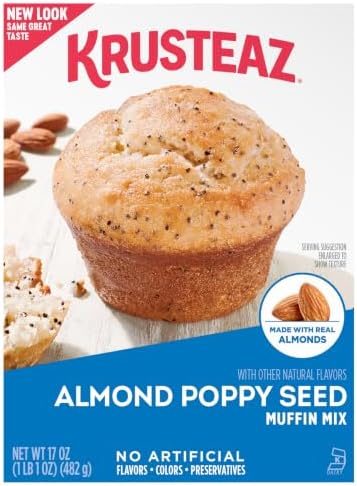 Krusteaz Almond Poppy Seed Muffin Mix, 17 OZ (Pack of 4) - 2