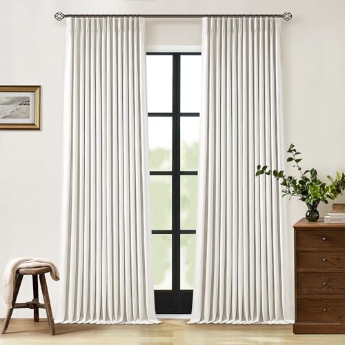 90 Inch Pinch Pleated Linen Blacko...