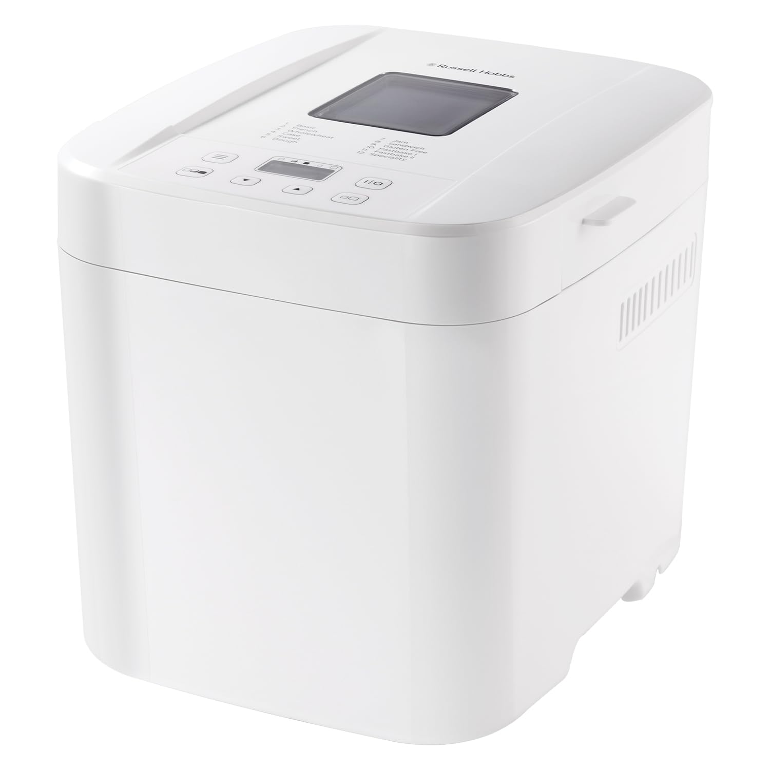 Russell Hobbs Electric Bread Maker, 12 Program Settings inc Gluten Free, 3 Crust Settings, 13h Timer, 2 Bread Sizes 750g & 1kg, Viewing Window, Auto 1hr Keep Warm Function, Energy Saving, 550W, 27260