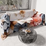 PETTI ARTIGIANI ITALIANI - Cubresofá Multiuso de Microfibra Antimanchas, Diseño 05 Floral 1, Lavable y Protector para Sofá, Colcha y Cubremesa – 180x270 cm - Made in Italy