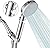 DOILIESE Shower Head with Handheld Shower Head with ON/Off Switch, 3-Modes High Pressure Shower Head with Hose, Chrome Finish