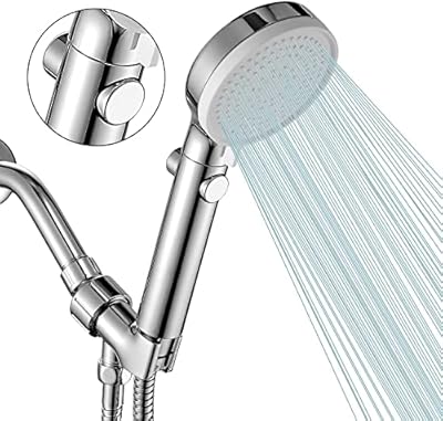 DOILIESE Shower Head with Handheld Shower Head with ON/Off Switch, 3-Modes High Pressure Shower Head with Hose, Chrome Finish