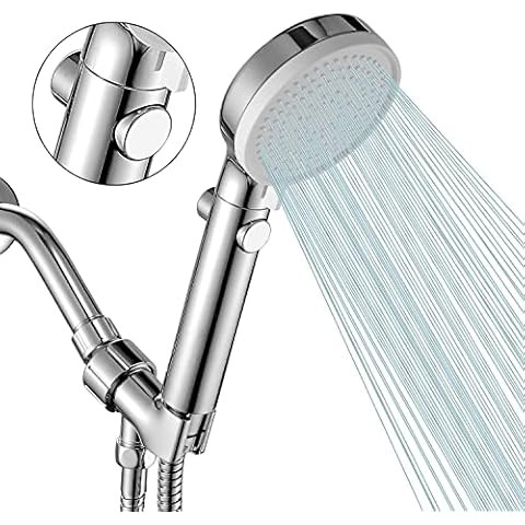 DOILIESE Shower Head with Handheld Shower Head with ON/Off Switch, 3-Modes High Pressure Shower Head with Hose, Chrome Finish Cover