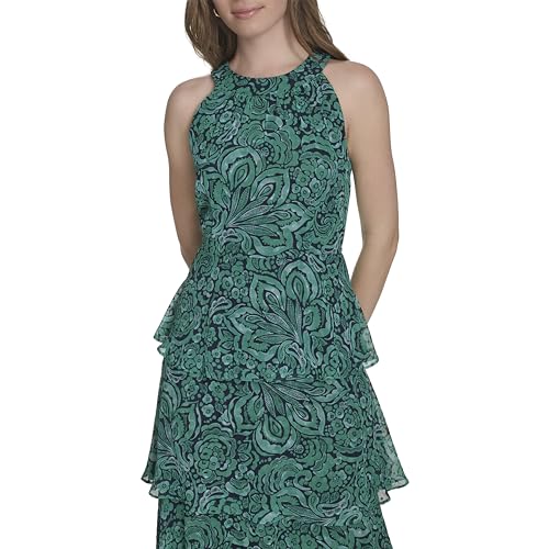 Tommy Hilfiger Women's Sleeveless Halter Neck Tiered Maxi Dress2