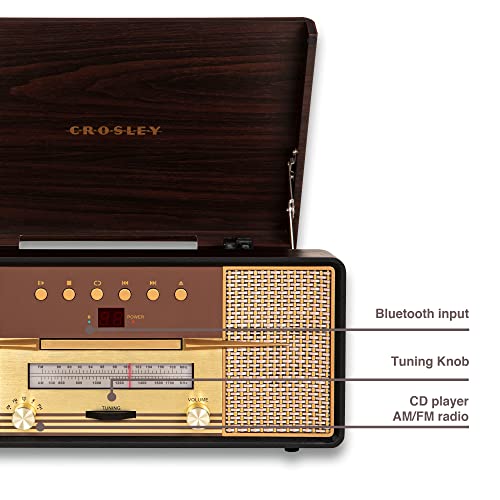 Crosley Rhapsody Platine Vinyle – Tourne Disque – Tourne Disque Vinyle – Platine Vinyle Bluetooth – Platines Vinyles – Tourne Disque Vintage – Mahogany - Les Beatles, Paul McCartney, John Lennon, RIngo Starr, George Harrison Crosley Rhapsody Platine Vinyle - Tourne Disque - Tourne Disque Vinyle - Platine Vinyle Bluetooth - Platines Vinyles - Tourne Disque Vintage - Mahogany – Image 7