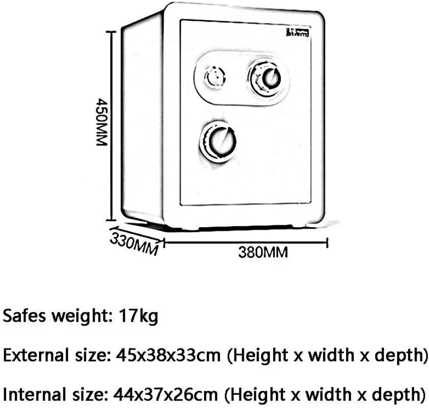 Water Security Box Digital Safe Home Fire Mechanical, with Key, Heavy-Duty 45Cm Steel Large-Capacity Safety net, Company/Hotel Sa