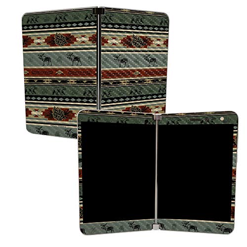 Image of MIGHTY SKINS MightySkins Carbon Fiber Skin for Microsoft Surface Duo - Cabin Stripes | Protective, Durable Textured Carbon Fiber Finish | Easy to Apply | Made in The USA