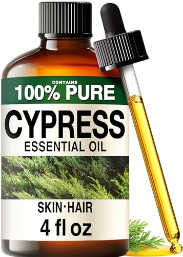 Image of 100% Pure Cypress Oil - 4 Fl Oz Cypress Essential Oil for Hair, Skin, Diffuser, Aromatherapy & DIY Soap Making Scent
