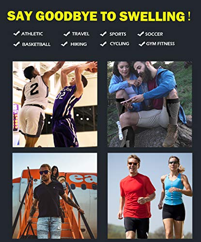 Meias de compressão masculinas e mulheres 20-30 mmHg altura do joelho atlético, corrida, basquete, m