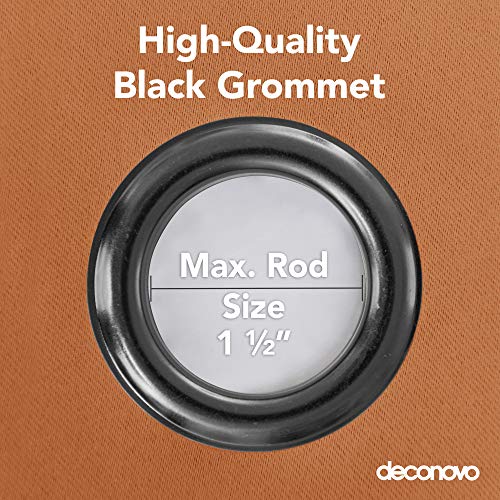 Image of Deconovo Grommet Blackout Thermal Insulated Window Divider Darkening Blinds Wide Width Curtain for Kids Room, 100x95, Orange
