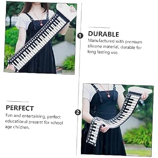 COOPHYA 49 Rouleaux Clavier Électronique Pliant Clavier Musical Piano Électronique Souple Clavier Noir Et Blanc Portable Numérique Enfant Store Silicone Respectueux De L’environnement - Les Beatles, Paul McCartney, John Lennon, RIngo Starr, George Harrison COOPHYA 49 Rouleaux Clavier Électronique Pliant Clavier Musical Piano Électronique Souple Clavier Noir Et Blanc Portable Numérique Enfant Store Silicone Respectueux De L'environnement – Image 5