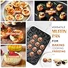 E-far Mini Muffin Pan - 24-Cup Nonstick Carbon Steel Cupcake Tin for Perfect Mini Muffins & Cupcakes, Warp-Free Bakeware for Even Baking & Easy Release, Oven Safe