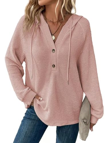 Women's Knitted Long Sleeve Casual Sweatshirt, Knit Sweater V Neck Casual Pullover Fashion Sweatshirts