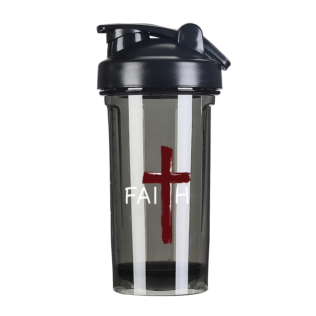 Jesus Christian Faith Cross 8 18 Ounce Shaker Bottle Drink Mixer Leak-proof Pre Workout Protein Shakes Meal Replacement Shakes Bottles 500ML/18 Oz Black