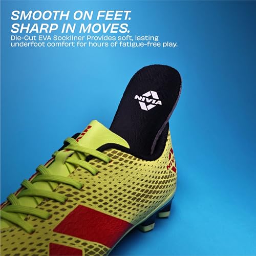 Image of Nivia Bezel Football Studs for Men, High Shear Dual Color TPU Sole, TPU Fusion with 3D Texture Upper, Designed for Soft & Hard Natural Grass