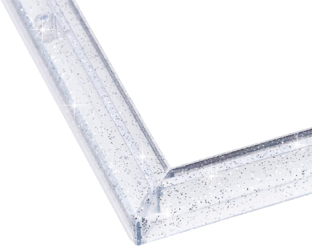Cadre 26 x 38 cm BEVERLY transparent à paillettes avec support de table