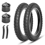MOHEGIA Kids Bike Tires Replacement Set: 2-Pack 12-1/2-Inch x 2-1/4 Inch (12.5x2.125 inch) Folding Bicycle Tires and Pair 12.5-inch Inner Tubes Schrader Valve with Tire Levers