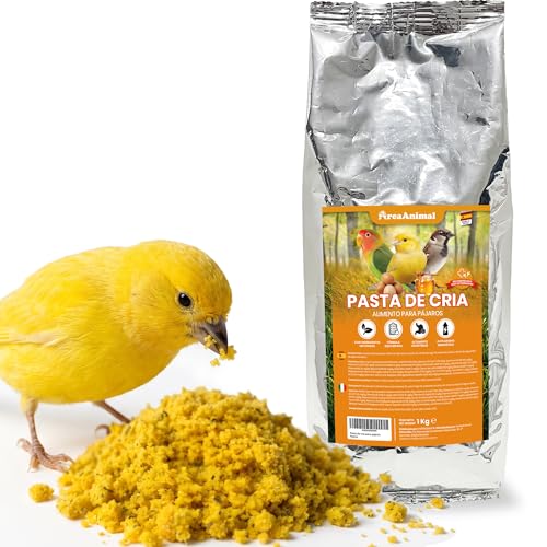 AreaAnimal - Pasta de Cria Huevo y Miel 1KG, Pasta de Cria para Canarios, Agapornis, Ninfas, Gorriones y Cualquier Especie, Comida Agapornis, Comida Periquitos... Rica en Proteínas y Vitaminas