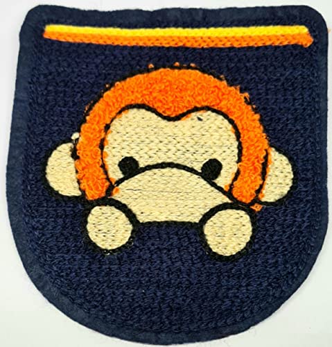 CHIMES Monkey Patch Towel Embroidered Sew on Patches Combo for Clothes Jackets Pants Jeans Bags Boutique Multicolour Different Embroidery Stitching Patches Blue and Orange(Monkey Patch Towel, 1)