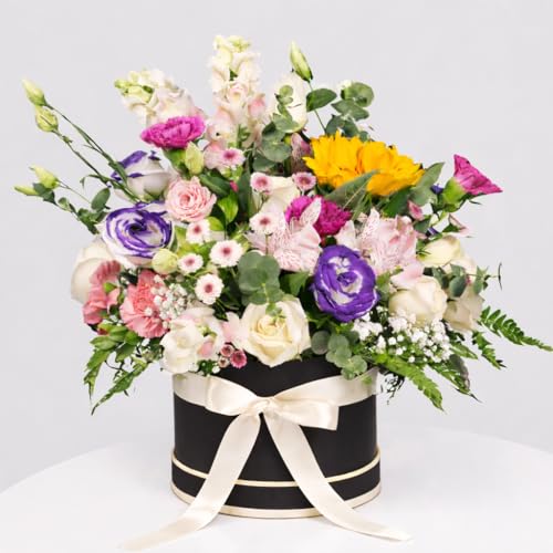 Image of Oasis Pack of 3 Premium Gift & Flower Hamper Boxes With Lid | Classic Bouquet Box for Flower Arrangements & Gift Hampers | Decorative Gift Packaging Box With Waterproof Liner - Cream & Brown