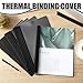 MotiMind 10 Pcs Thermal Binding Covers, 8.5 x 11 Inch Letter Size, 1 Inch Spine Holds 240 Sheets, Clear Front Paper Back Report Cover Suitable for Schools Offices Presentation(Black)