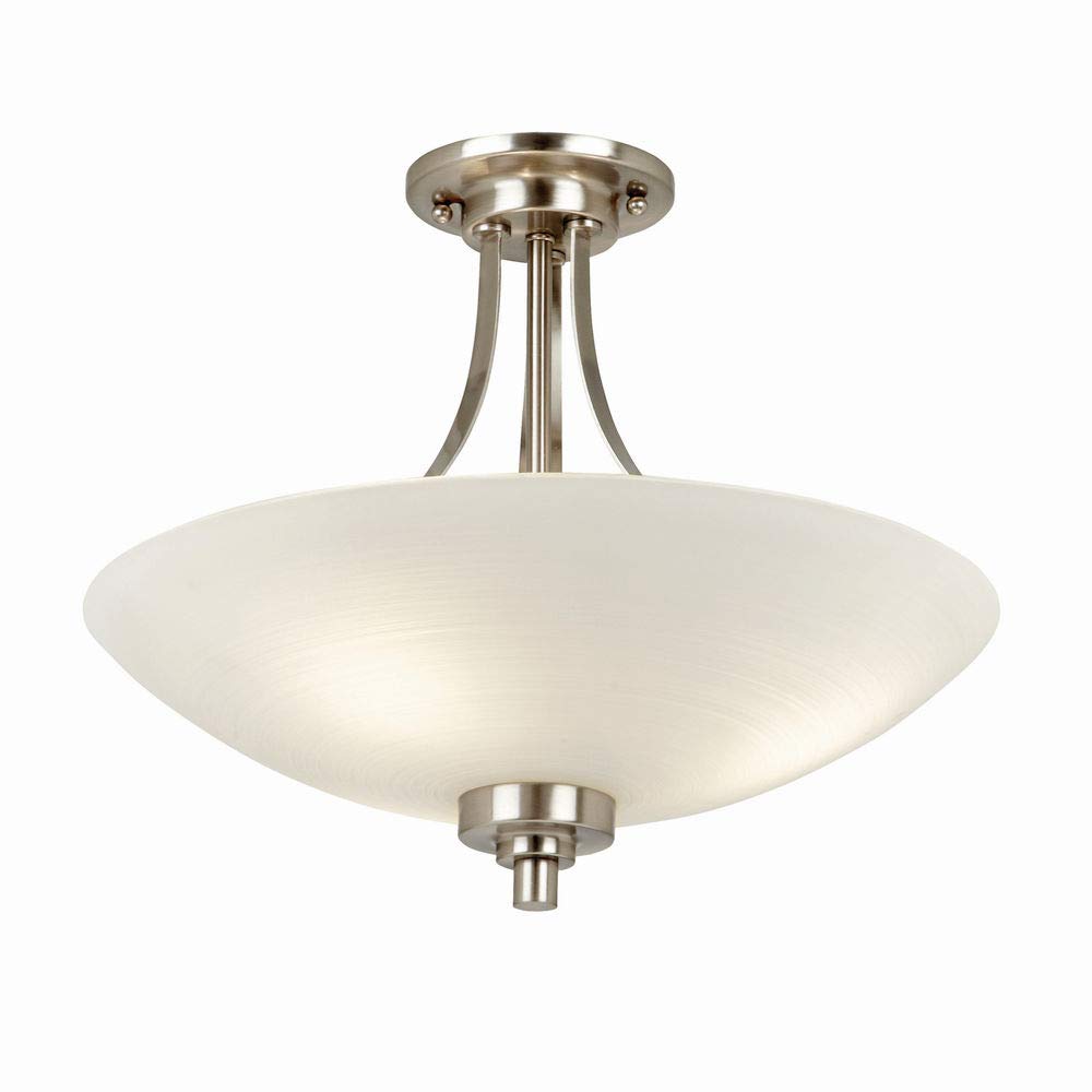 Semi-Flush Ceiling Light Uplight, Satin Chrome Finish