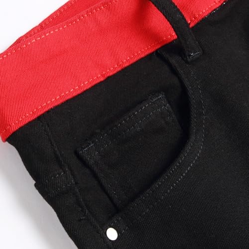 Mens Slim Fit Jeans Mens Straight Leg Jeans Ripped Skinny Fashion Comfort Flex Waist4