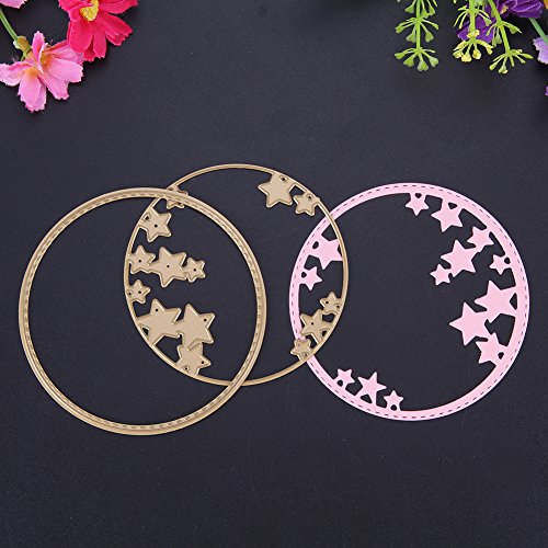 2pcs Cerchio Stelle Oro Fustella per DIY
