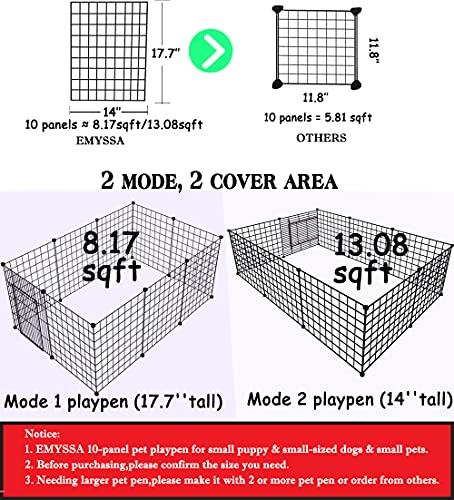 EMYSSA Pet Puppy Playpen with Gate, Small Animal Dog Pen Kennel Indoor Outdoor Foldable 42‘’x42''/53.1''X53.1''Play Yard… - Image 3
