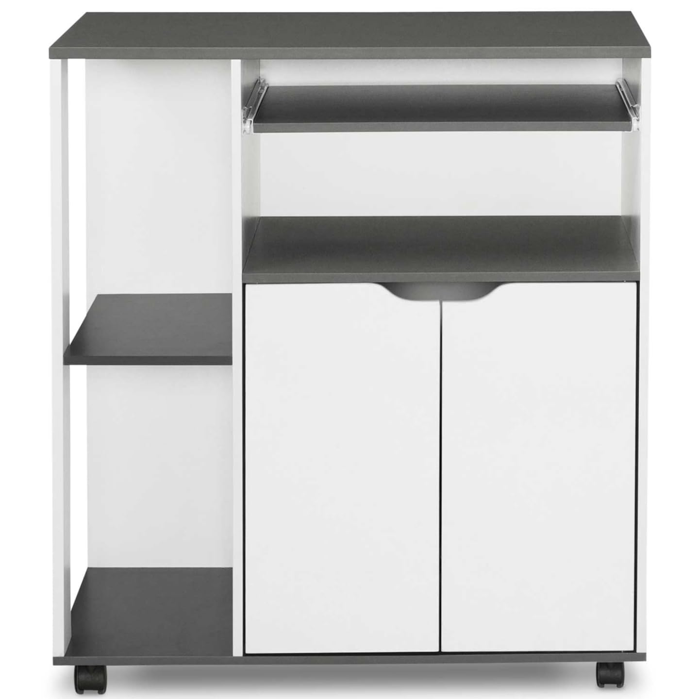 IDMarket - Aparador COSI, de madera blanca y tablero gris, 76 cm de largo