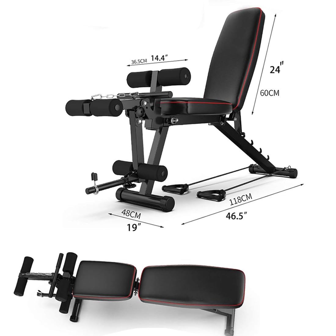 Banco Musculación Plegable，Banco Musculación Multifuncional-con Función De Extensión Y Flexión De Piernas，para Musculacion En Casa/Press Banca，Capacidad De 200 Kg