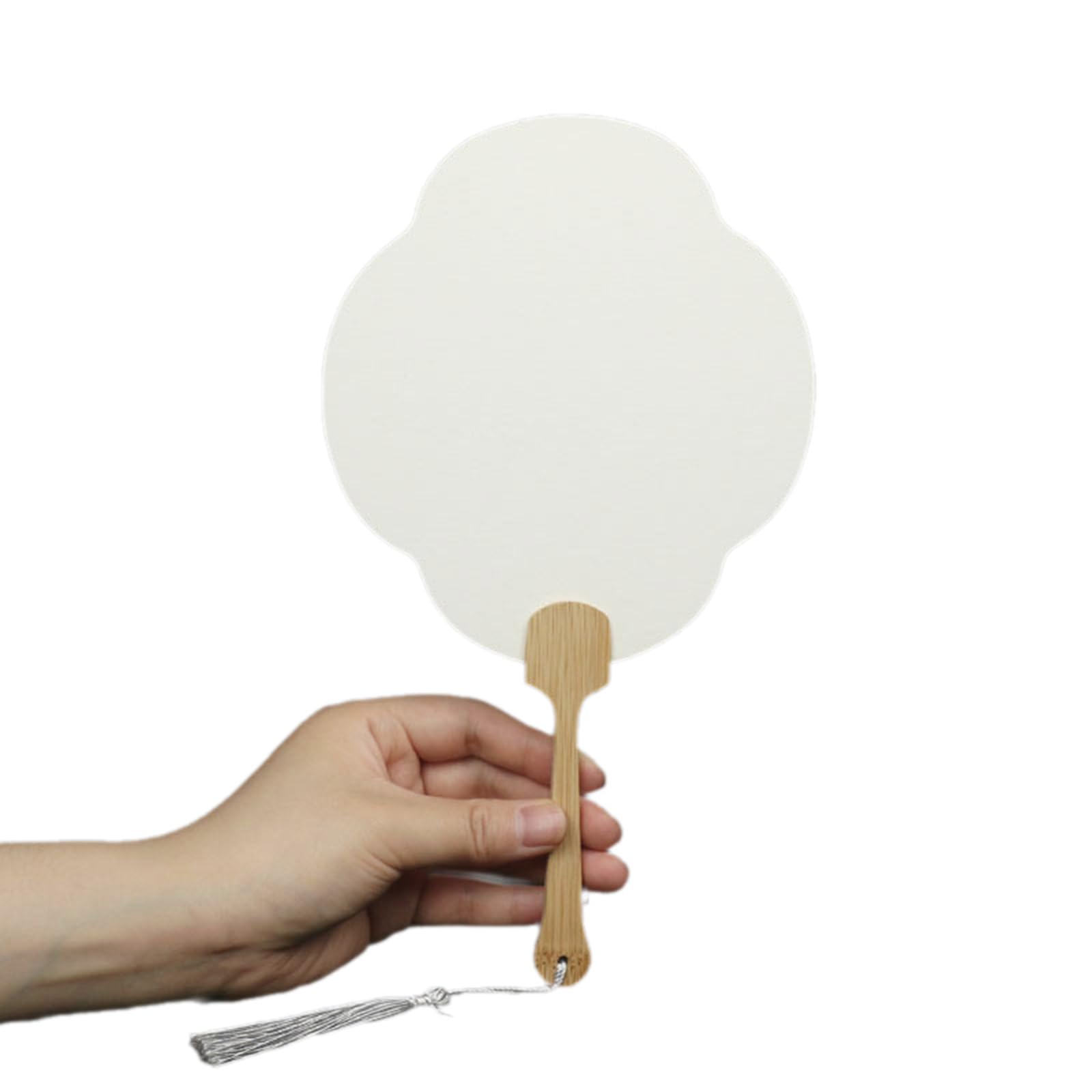 Buxuaaaa F Round An With Tassels Diys An Wood Handle Chinese Rice Paper Handheld Party Supplies Gift Traditional Round Paper