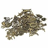 IBS Wholesale 120 Gram in Bulk Mixed Antique Bronze Necklace Pendants Bracelet Charms for DIY Crafting and Beading & Jewelry Making