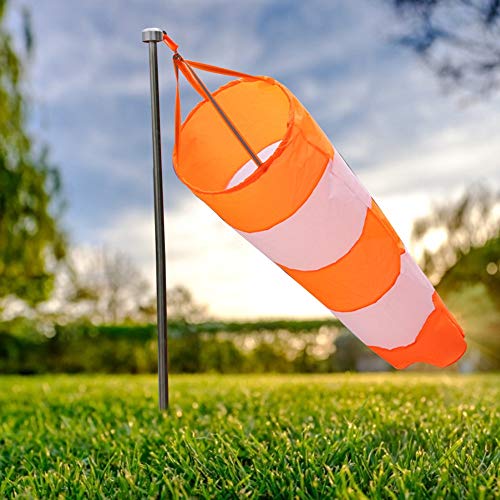 Tiiyee Airport Windsock, Wind Direction Measurement Sock Bag Outdoor Hanging Flags Indicators with Reflective Belt Long Waterproof Replacement Decor for Outside Home Yard Garden Rip Stop Farm 39in