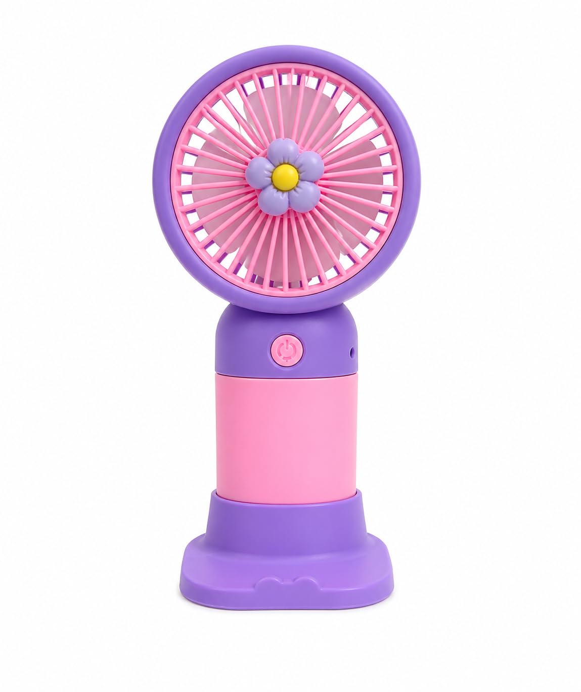 Rangoli Portable USB Rechargeable Hand Fan – Lightweight & Stylish Multicolour Mini Fan for Indoor & Outdoor Use, 3-Speed Adjustable, Desk & Travel Friendly – Battery Operated (Purple)-image-5