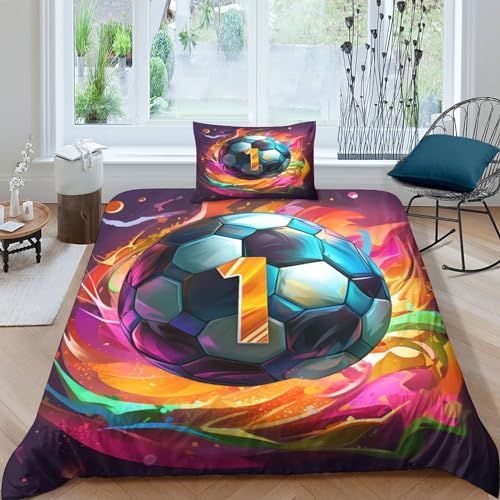 Ensemble de literie foot 3D lit simple housse de couette microfibre douce - 2