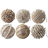 Adornos de Navidad, 6 piezas de bolas de espuma dorada, decoraciones colgantes para vacaciones, accesorios creativos dignos de Instagram para exhibición festiva de árbol