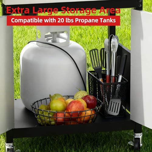 Image of Veralune 4 Burner Gas Grill with Side Burner, 4 Burner Outdoor Cooking Grill with Infrared Side Burner, Outdoor BBQ Grill with Oil Tray, Built-in Thermometer, Enameled Cast Iron Grates, 55,000 BTU