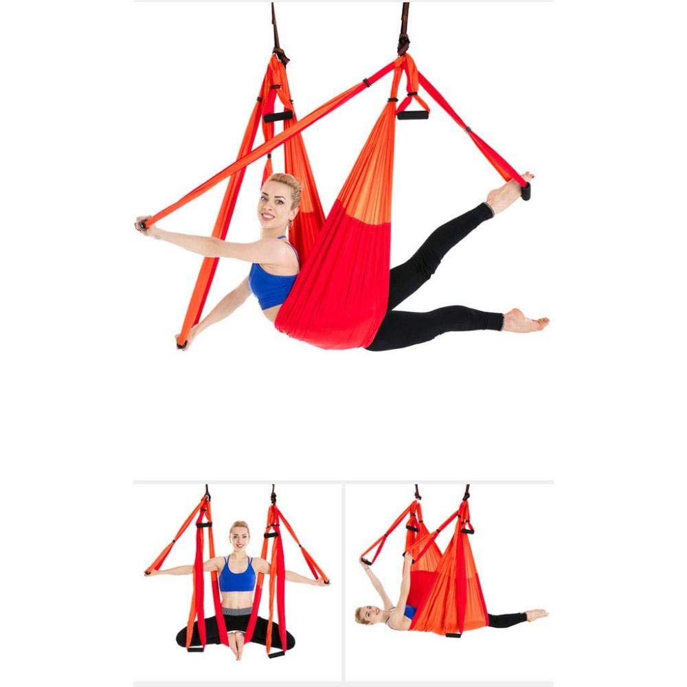 Aerial Yoga Hängematte, Anti-Schwerkraft-Yoga-Schaukel mit Karabiner und Daisy Chain, Pink