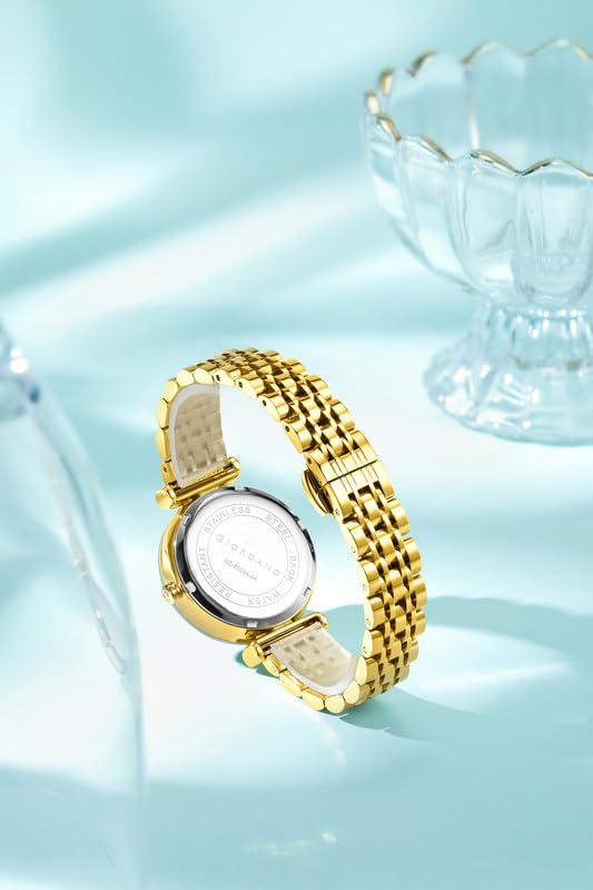 Image of Giordano Premium Watch for Women - Elegant Round Cut Glass Dial with Stainless Steel Strap & Quartz Movement