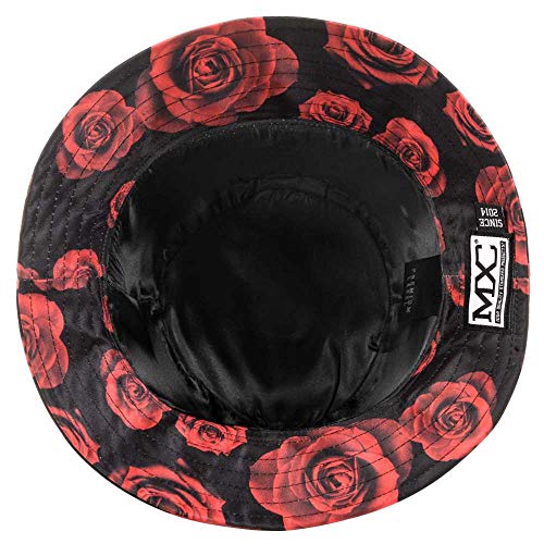Chapéu Bucket Hat MXC BRASIL Original Rosas Caveira Tamanho:Único;Cor:Preto