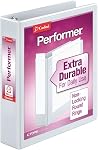 Cardinal Binder, Performer ClearVue, 1.5-Inch Round Rings, 350-Sheet Capacity, White, Letter Size, Customizable PVC-Free Covers, XtraLife Hinges, Back-Mounted Rings