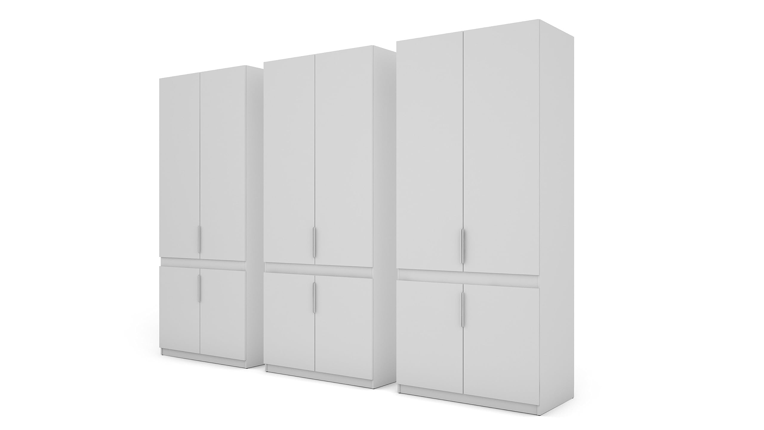 3-częściowa szafa modułowa - dwa lustra - szafa na ubrania - 310 x 240 x 59 - sypialnia - salon - szafa garderobiana - drążki na ubrania - przestronne szuflady, szafa - szlafrok -