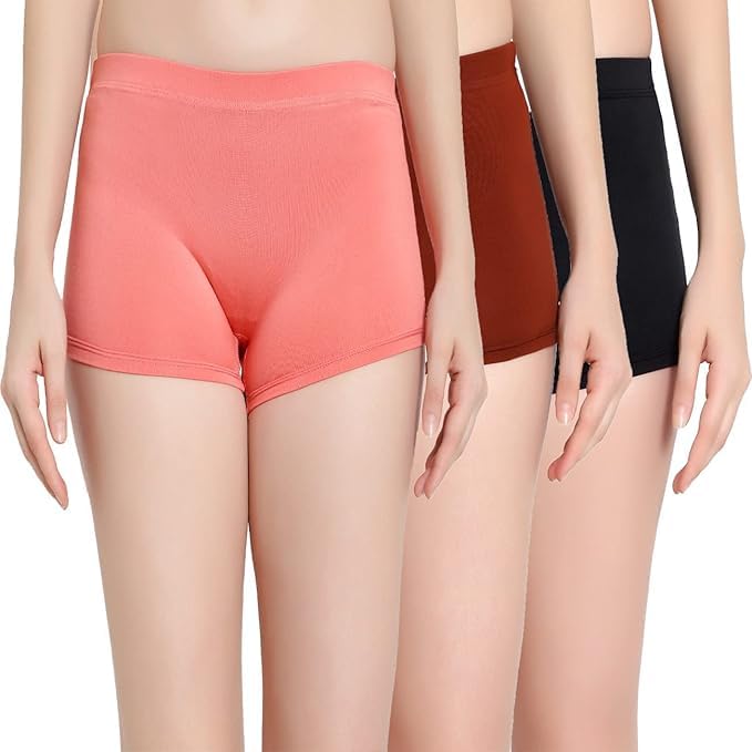 louryn koulyn Women's Boyshorts Full Coverage Panty Undershorts Brief Panties Underwear - Pack of 3-picture-50