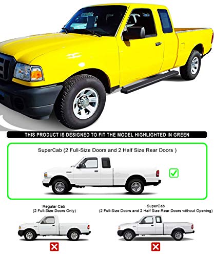 Estribos negros de acero inoxidable APS 5 pulgadas para Ford Ranger miniatura 2