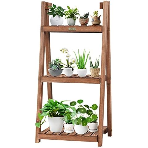 TANGZON 3-Tier Wooden Folding Plant Stand Cover