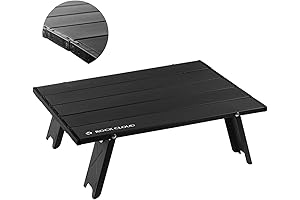 ROCK CLOUD Portable Picnic Table Aluminum Beach Camping Outdoor Ultralight, Black