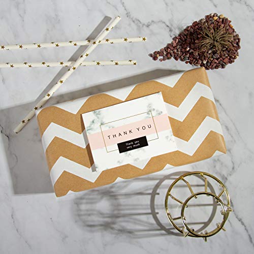 image for RUSPEPA Kraft Wrapping Paper Roll - Multiple Blue and White Patterns G