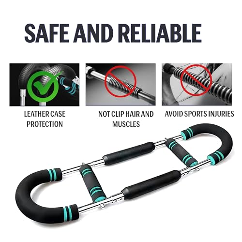 Image of Twister Arm Exerciser Adjustable Power Wrist & Forearm Strengthener, Portable Arm Workout Bar for Chest, Shoulders, Biceps, Triceps, Grip Strength & Home Gym Equipment (Blue)